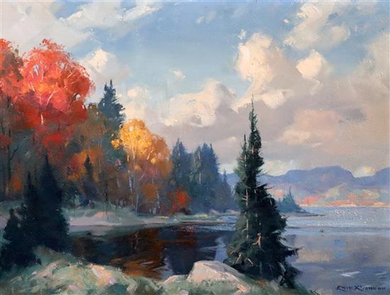Eric Riordon (Canadian 1906-1948) Autumn Day, Lac de lAchigan 12 x 15.5in.